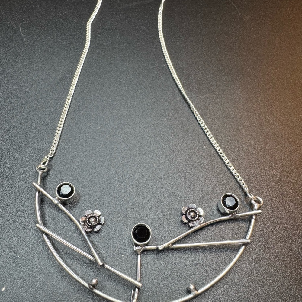 Black Onyx Gemstone Necklace. Handmade in India